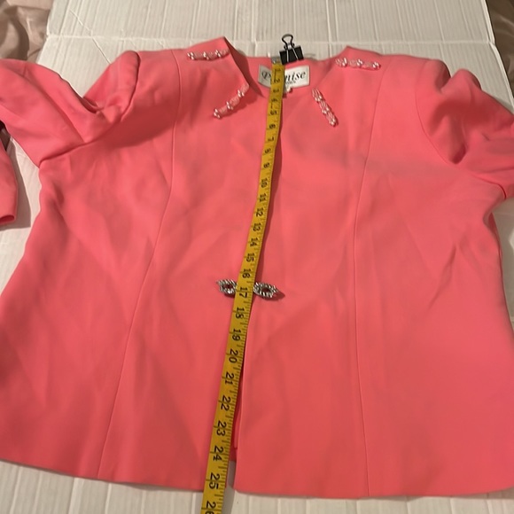 ♻️ Promise New York Pink White Beaded Blazer size 14 - Picture 9 of 10